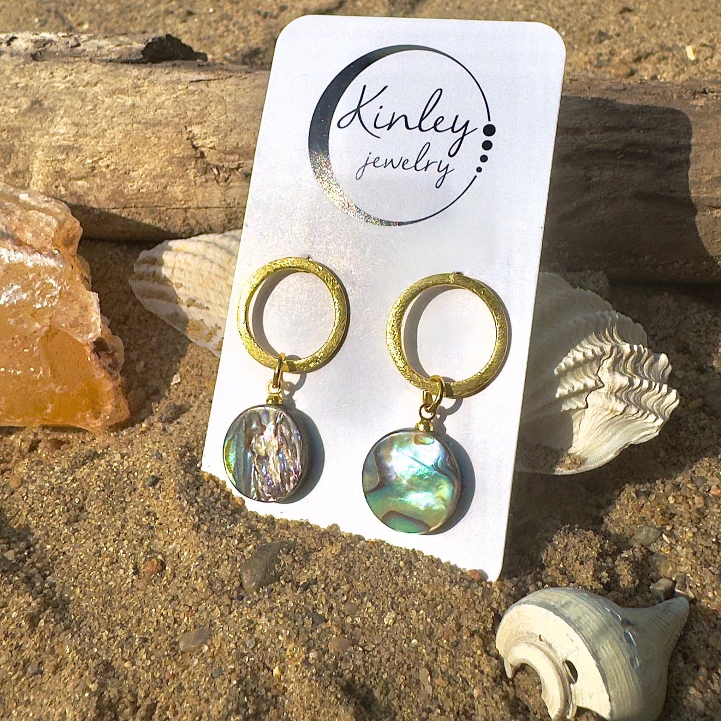 Brushed by the Sea Abalone Earrings
