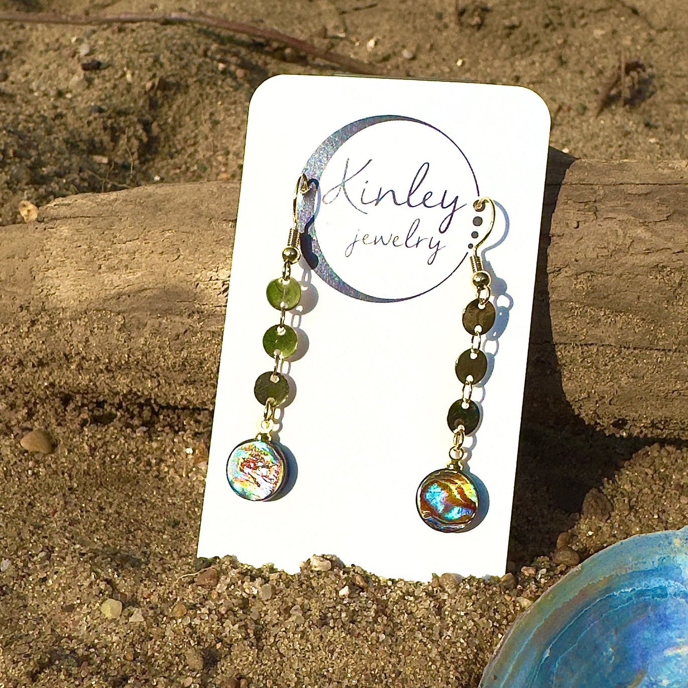 Abalone Shine Dangle Earrings
