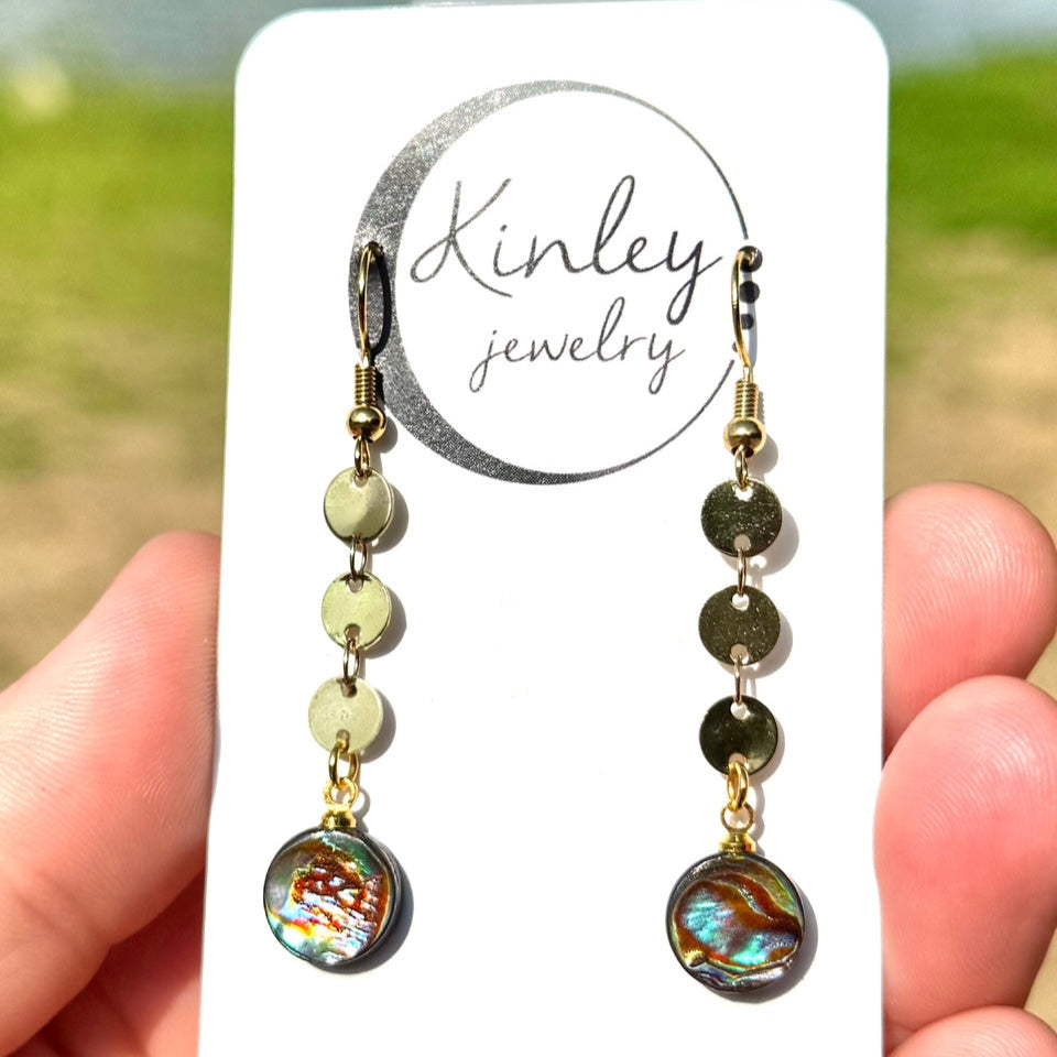 Abalone Shine Dangle Earrings