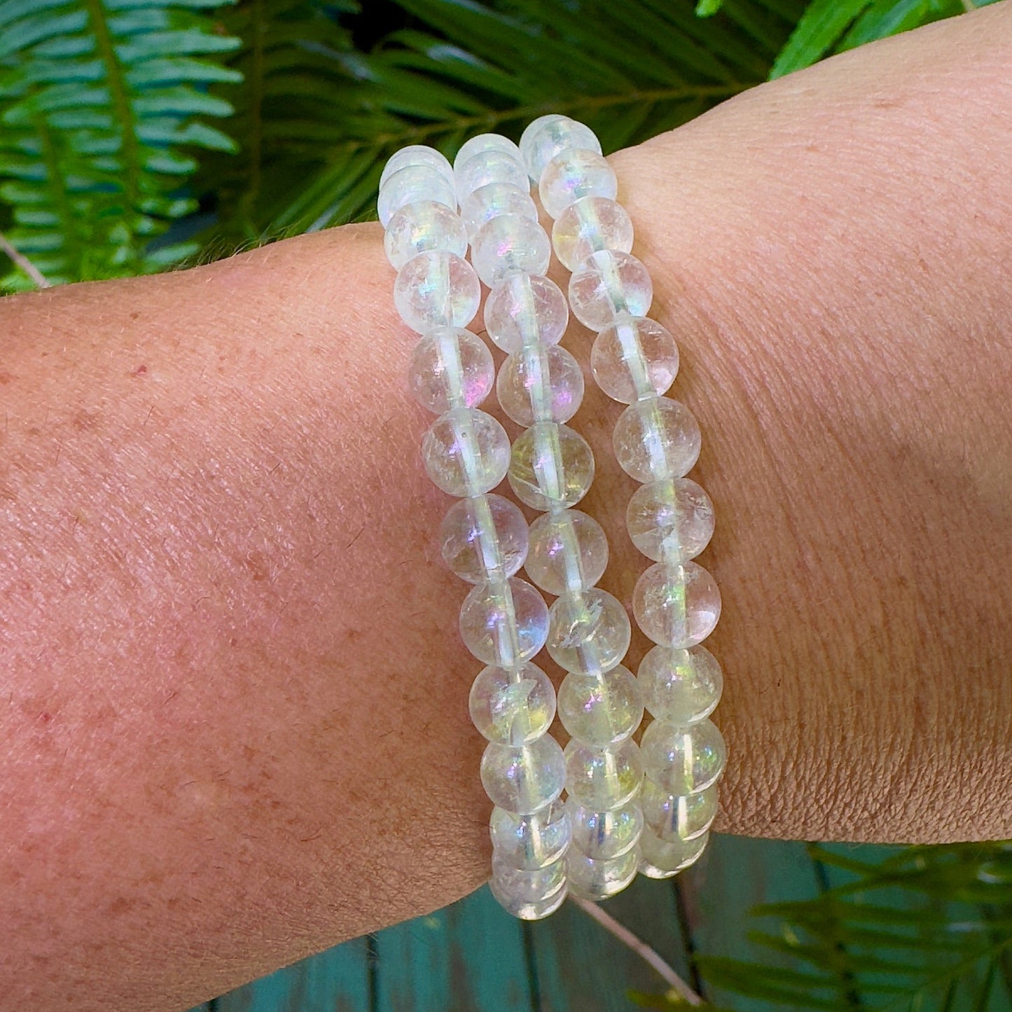 Aura Quartz Stretch Bracelet - 6mm Gemstone