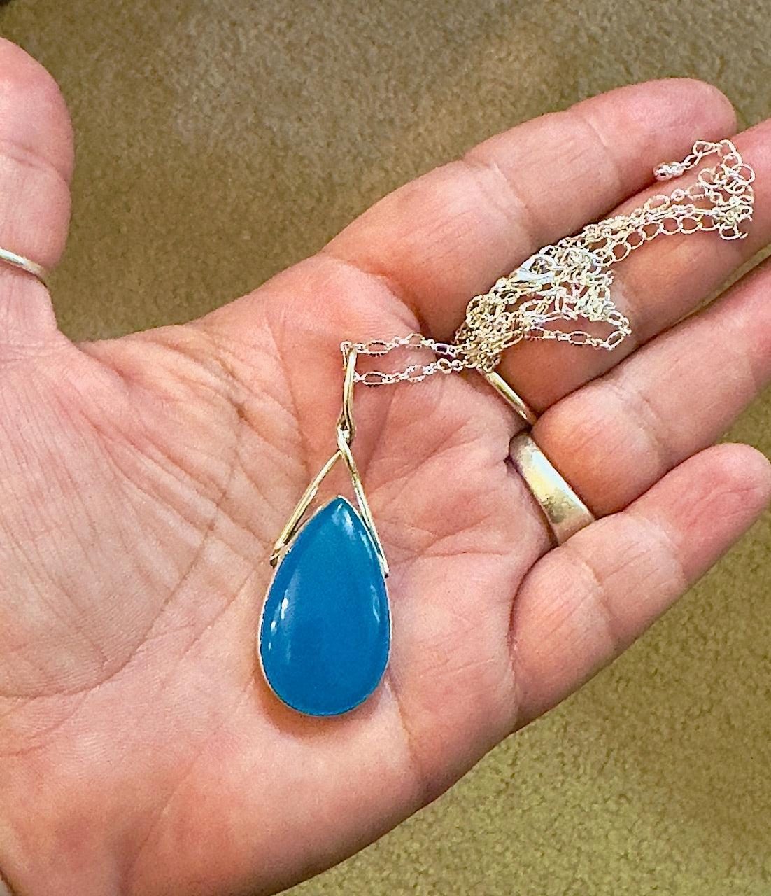 Ocean Drop Chalcedony Necklace