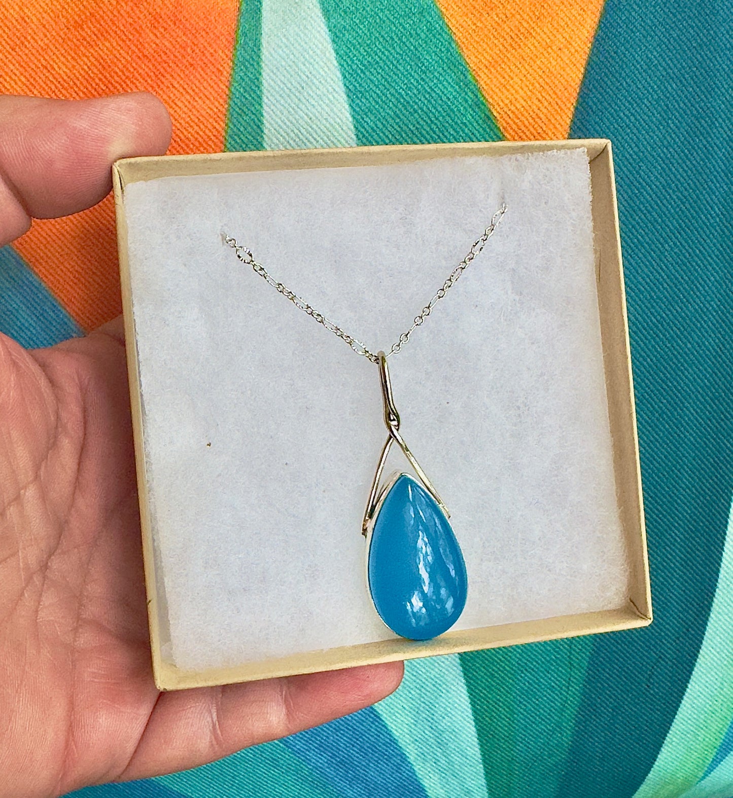 Ocean Drop Chalcedony Necklace