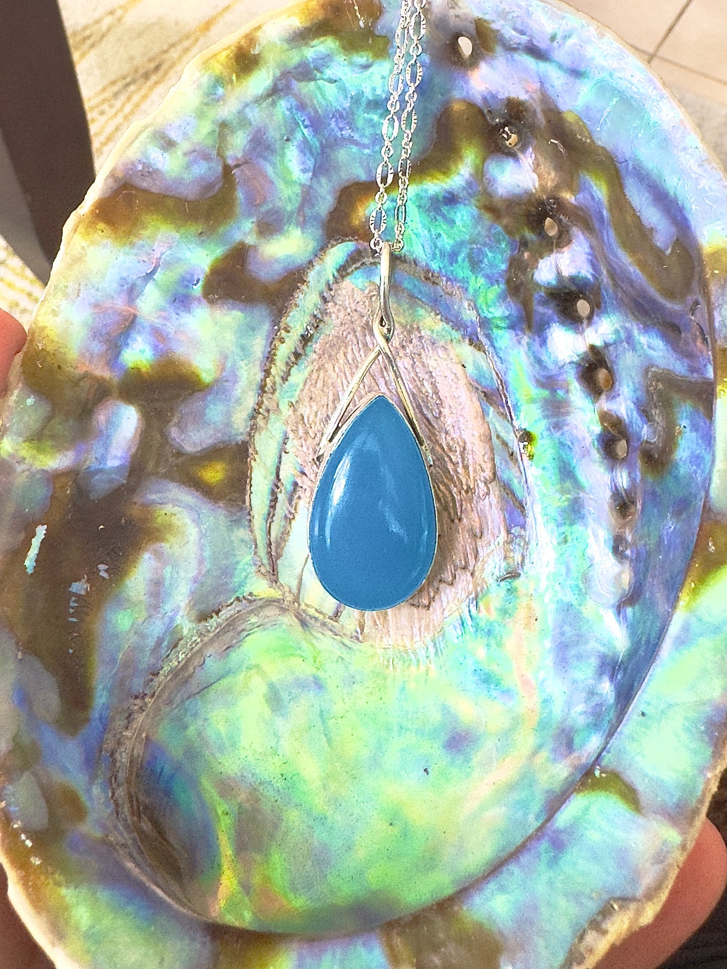 Ocean Drop Chalcedony Necklace