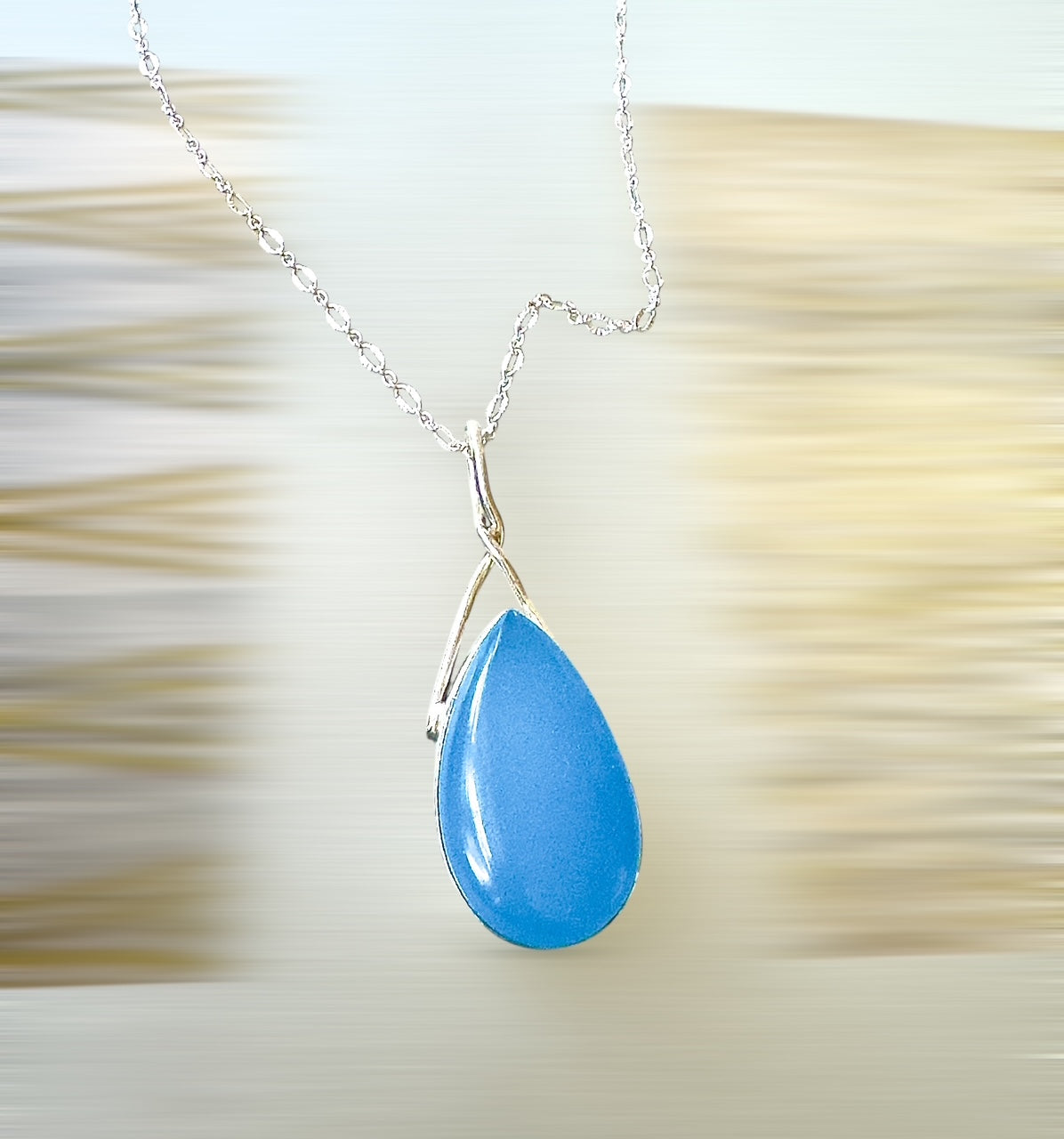 Ocean Drop Chalcedony Necklace