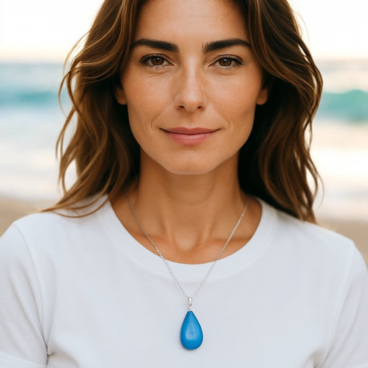 Ocean Drop Chalcedony Necklace