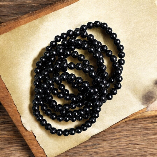 Obsidian Stretch Bracelet - 6mm Gemstone