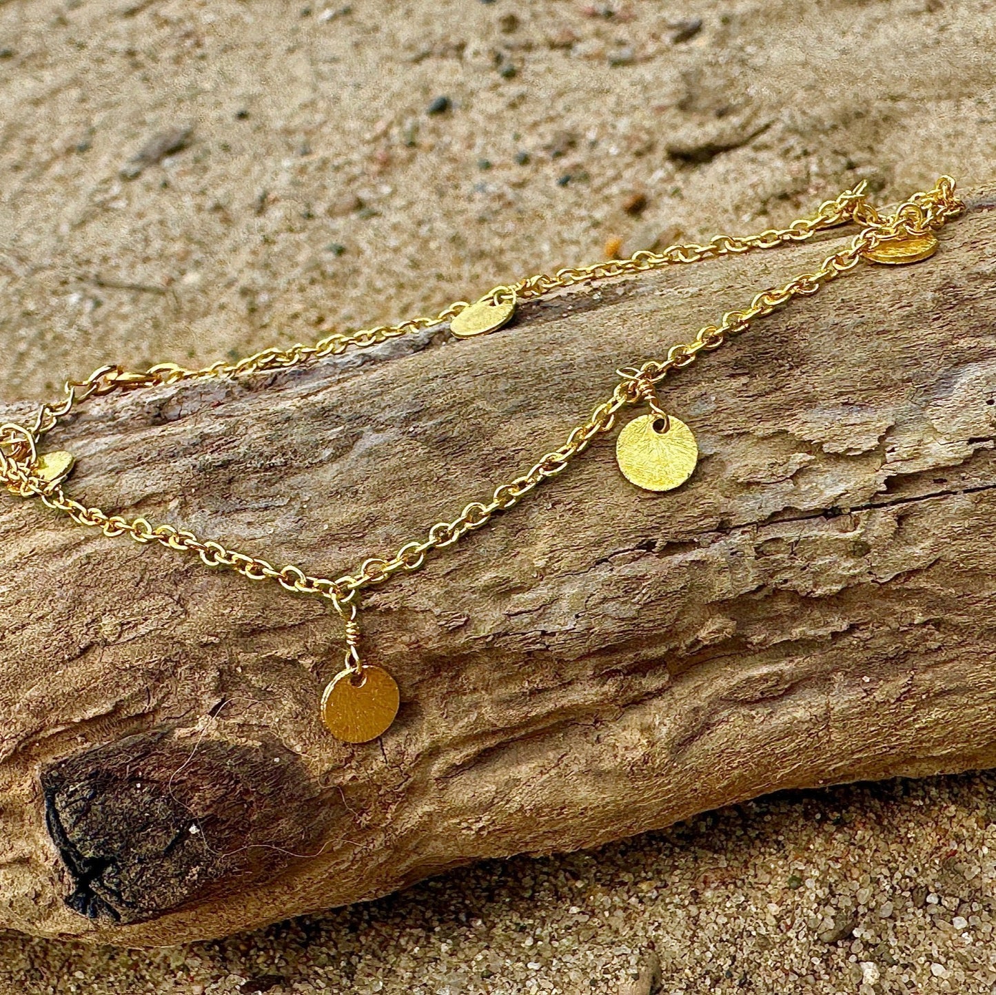 Brushed Gold Tassel Anklet