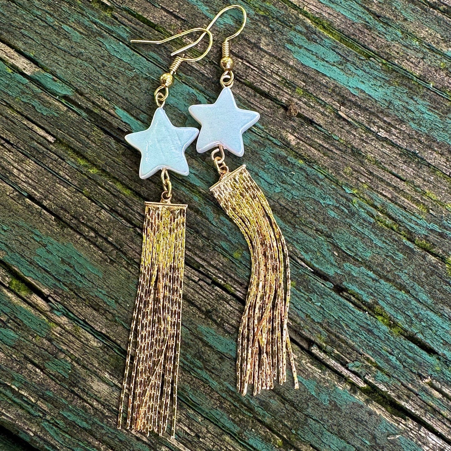 Shimmering Star Dangle Earrings