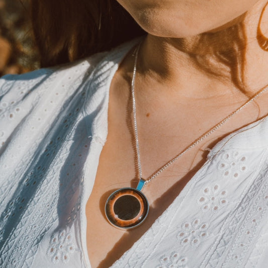 Solar Eclipse Photo Pendant Necklace