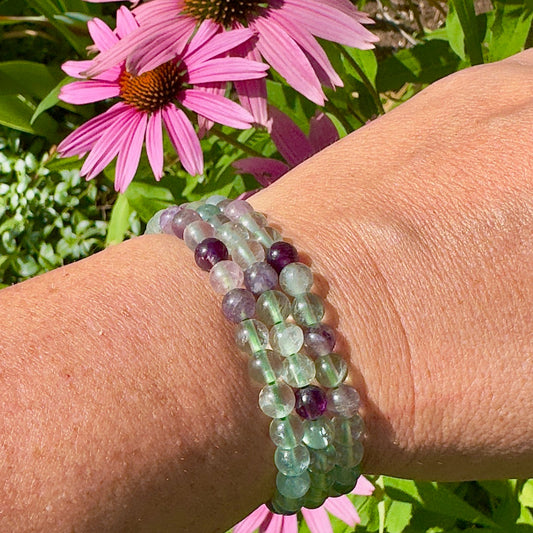 Fluorite Stretch Bracelet - 6mm Gemstone