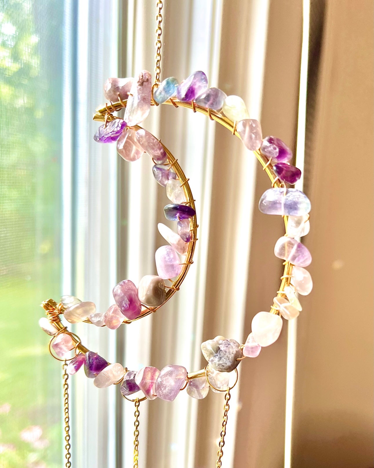 Peaceful Home Rainbow Fluorite Sun Catcher