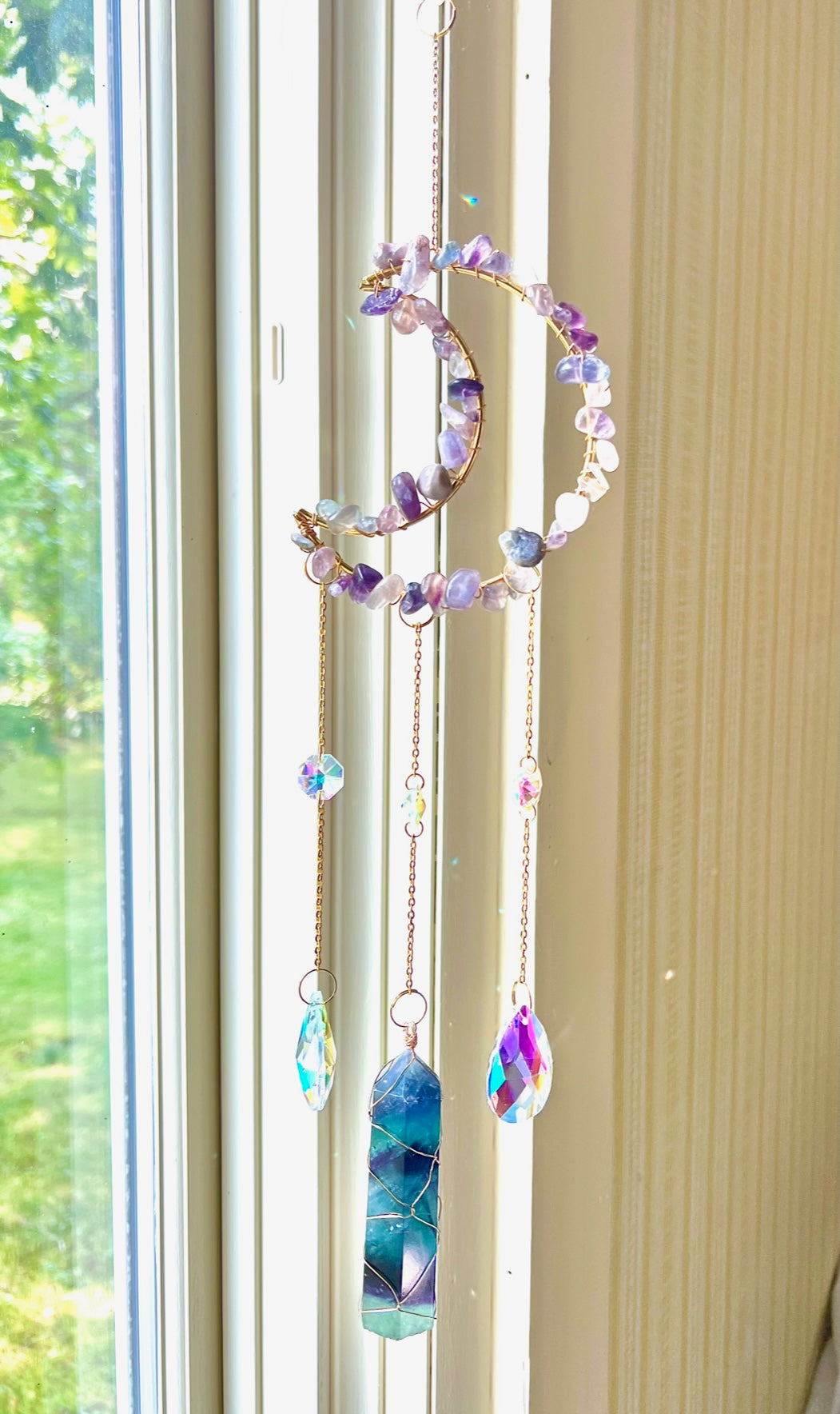 Peaceful Home Rainbow Fluorite Sun Catcher
