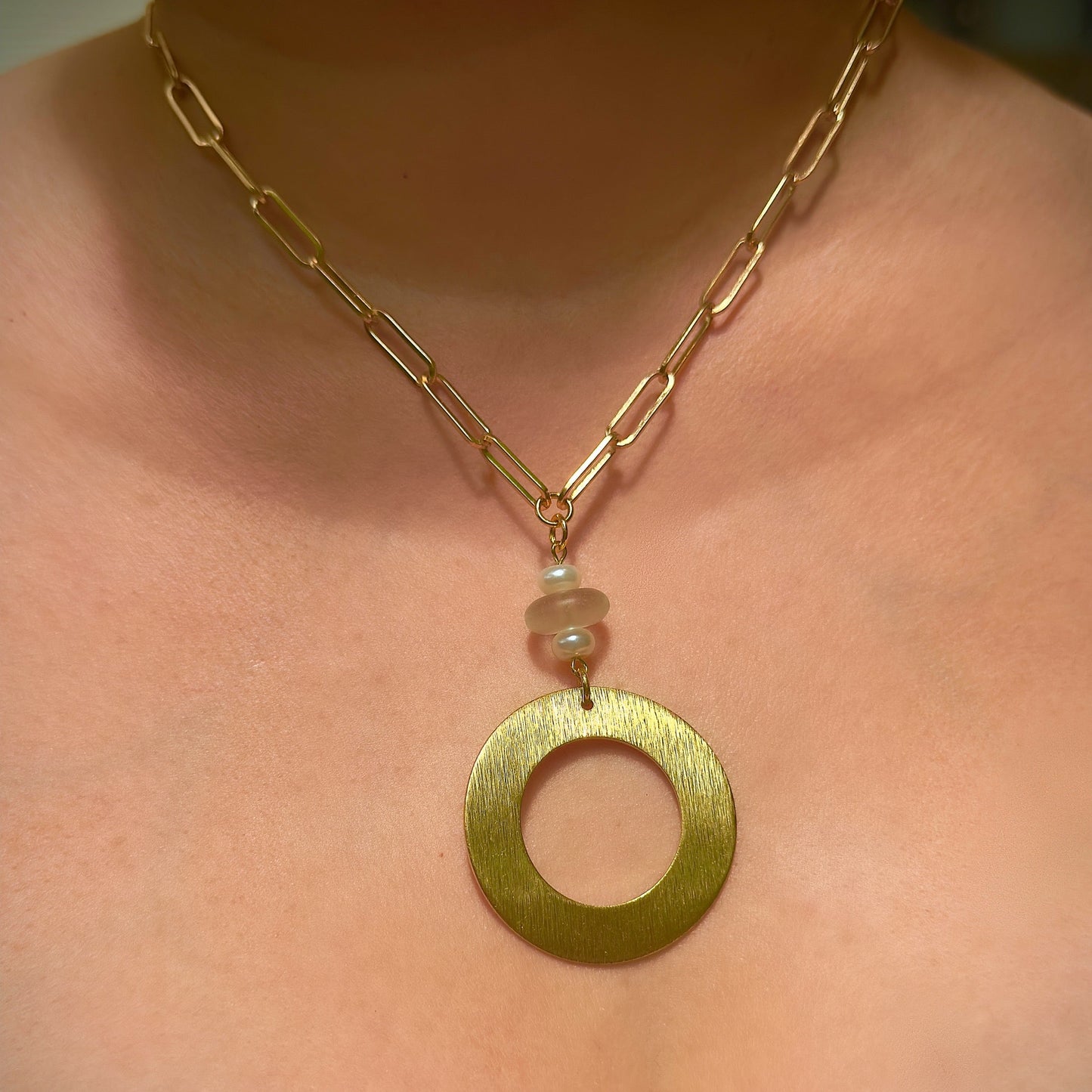 Golden Beach Medallion Necklace