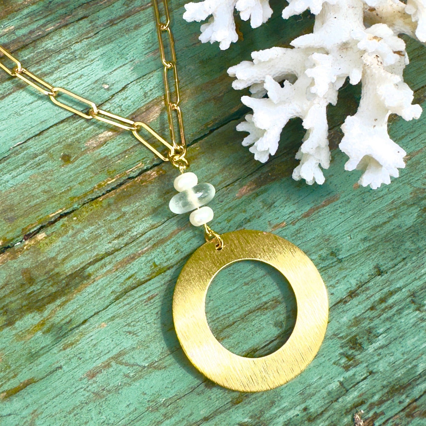 Golden Beach Medallion Necklace