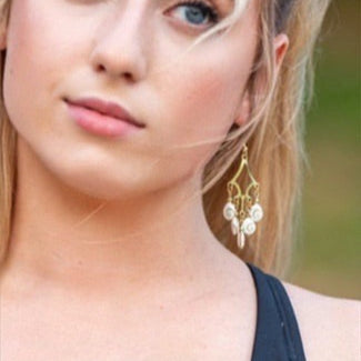Sea Spiral Chandelier Earrings