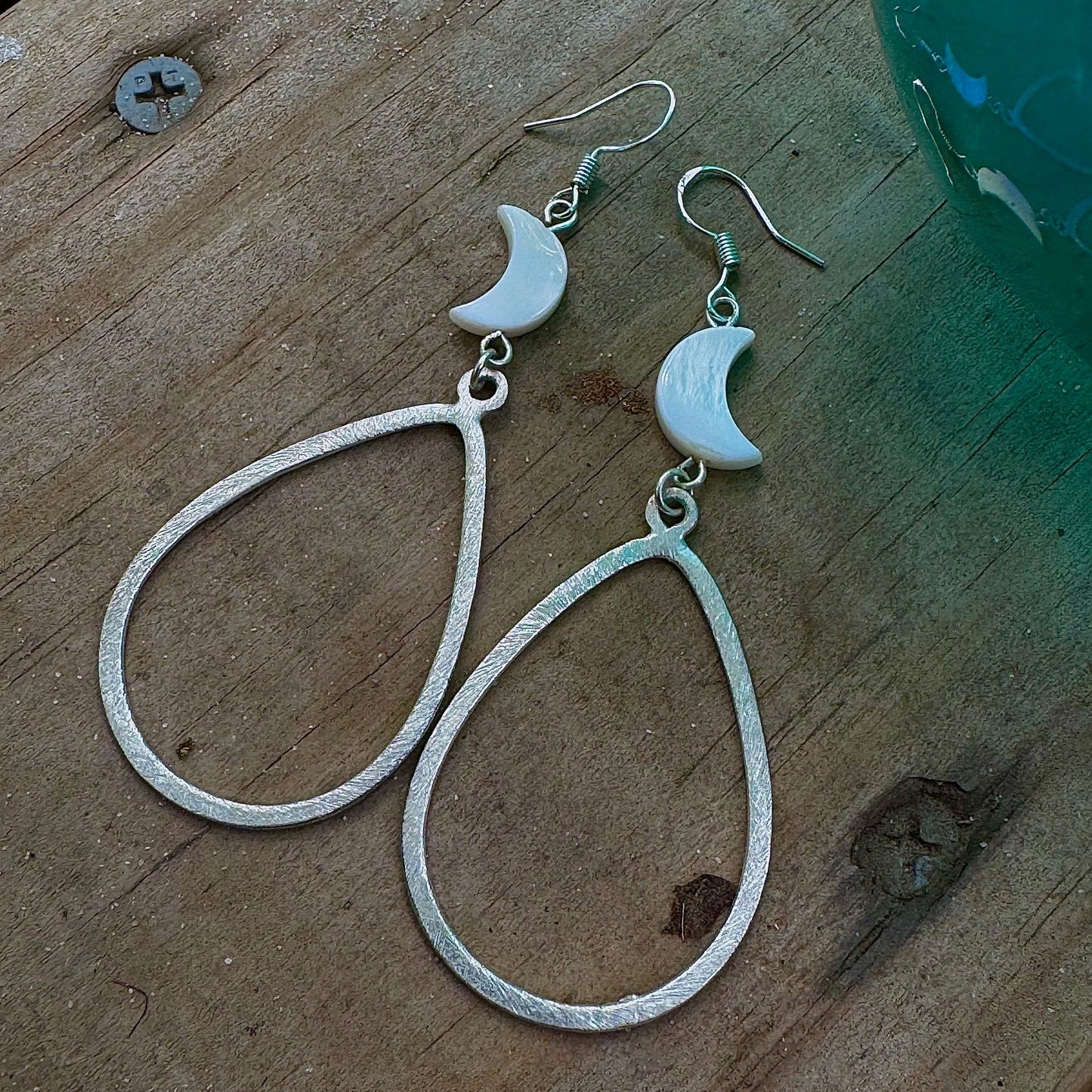 Pearlescent Tide Moon Earrings