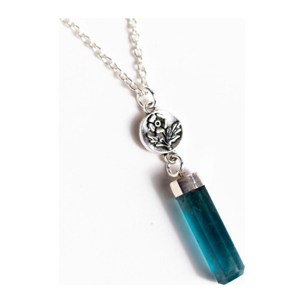 Blue Fluorite Floral Drop Necklace – Elegant Winter Blues Collection by Kinley Jewelry