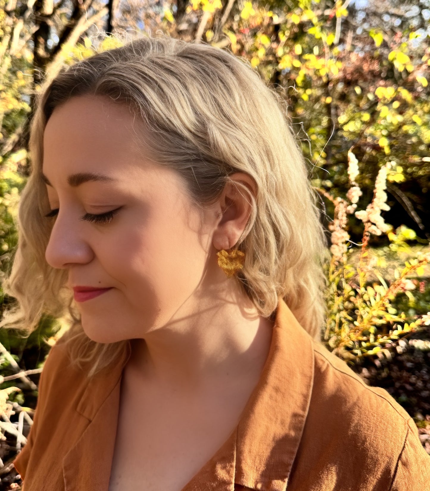 Golden Maple Leaf Earrings