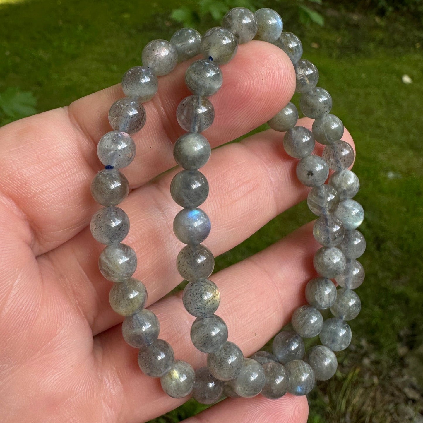 Labradorite Beaded Stretch Bracelet - 6mm Gemstone
