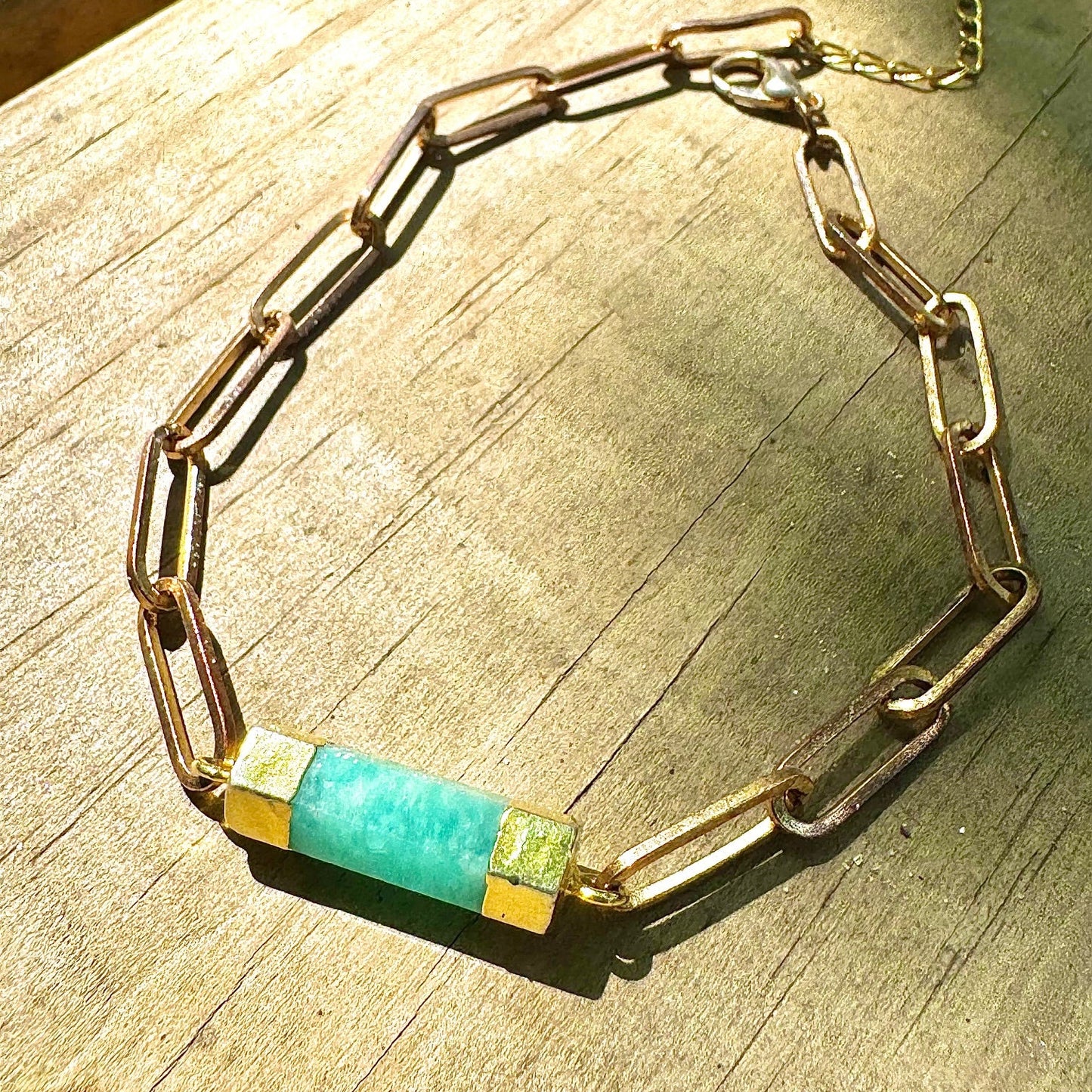 Aqua Amazonite Bar Anklet