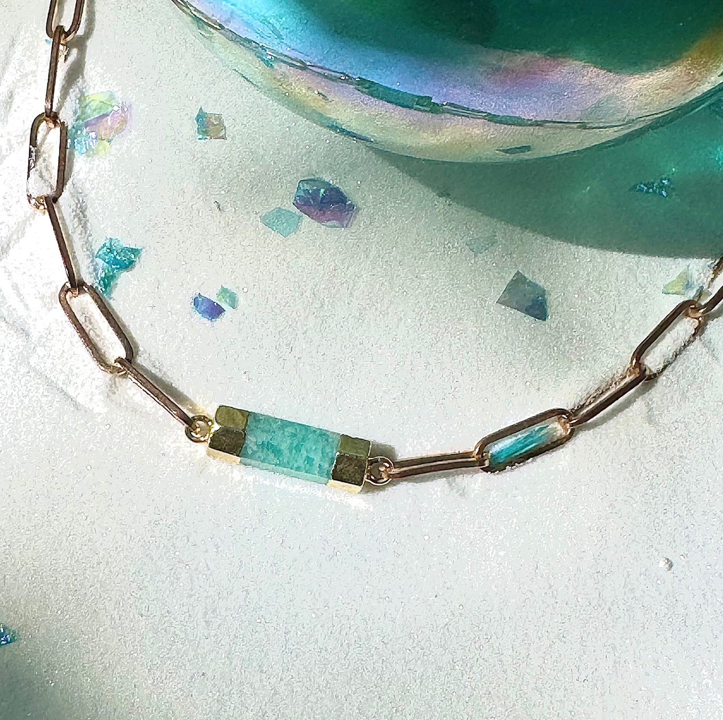 Aqua Amazonite Bar Anklet