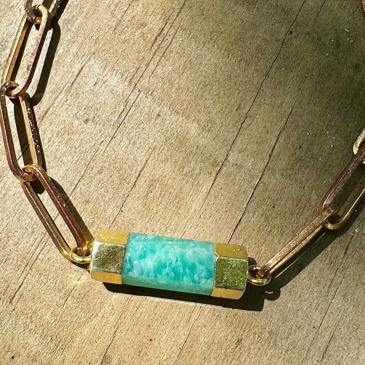 Aqua Amazonite Bar Anklet
