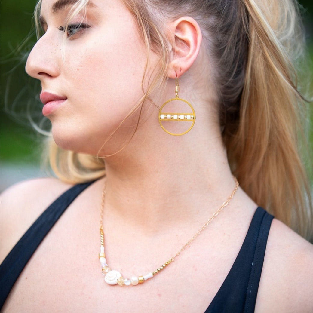 Sea Spiral Chandelier Earrings