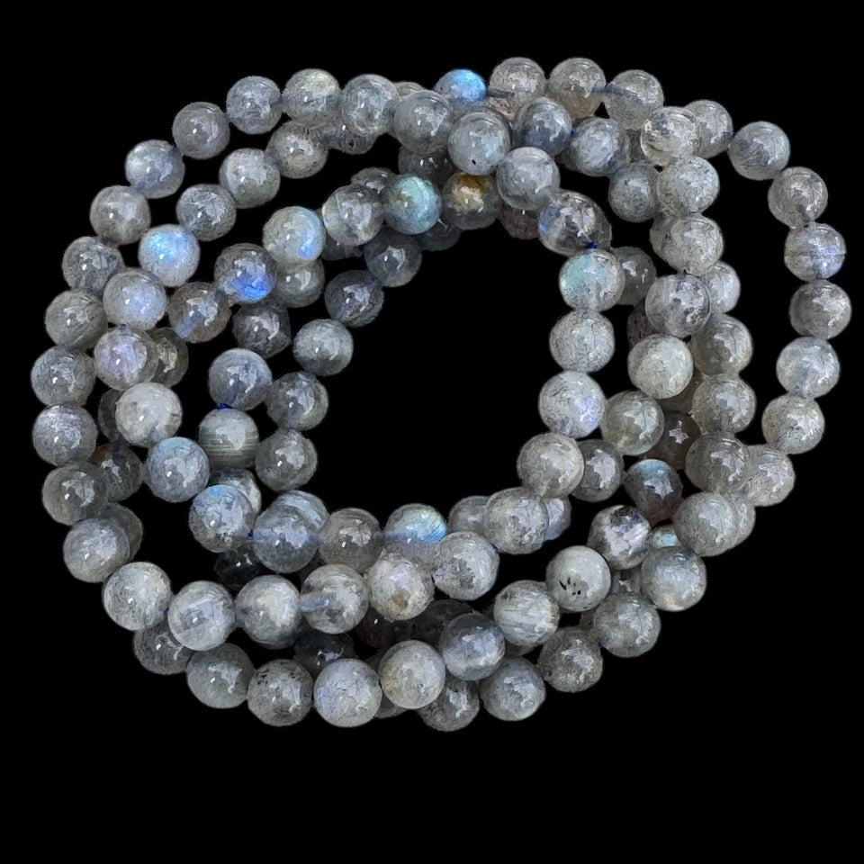 Labradorite Beaded Stretch Bracelet - 6mm Gemstone