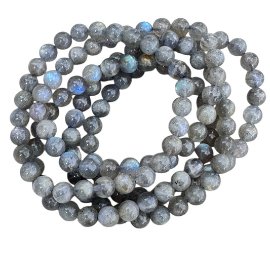 Labradorite Beaded Stretch Bracelet - 6mm Gemstone
