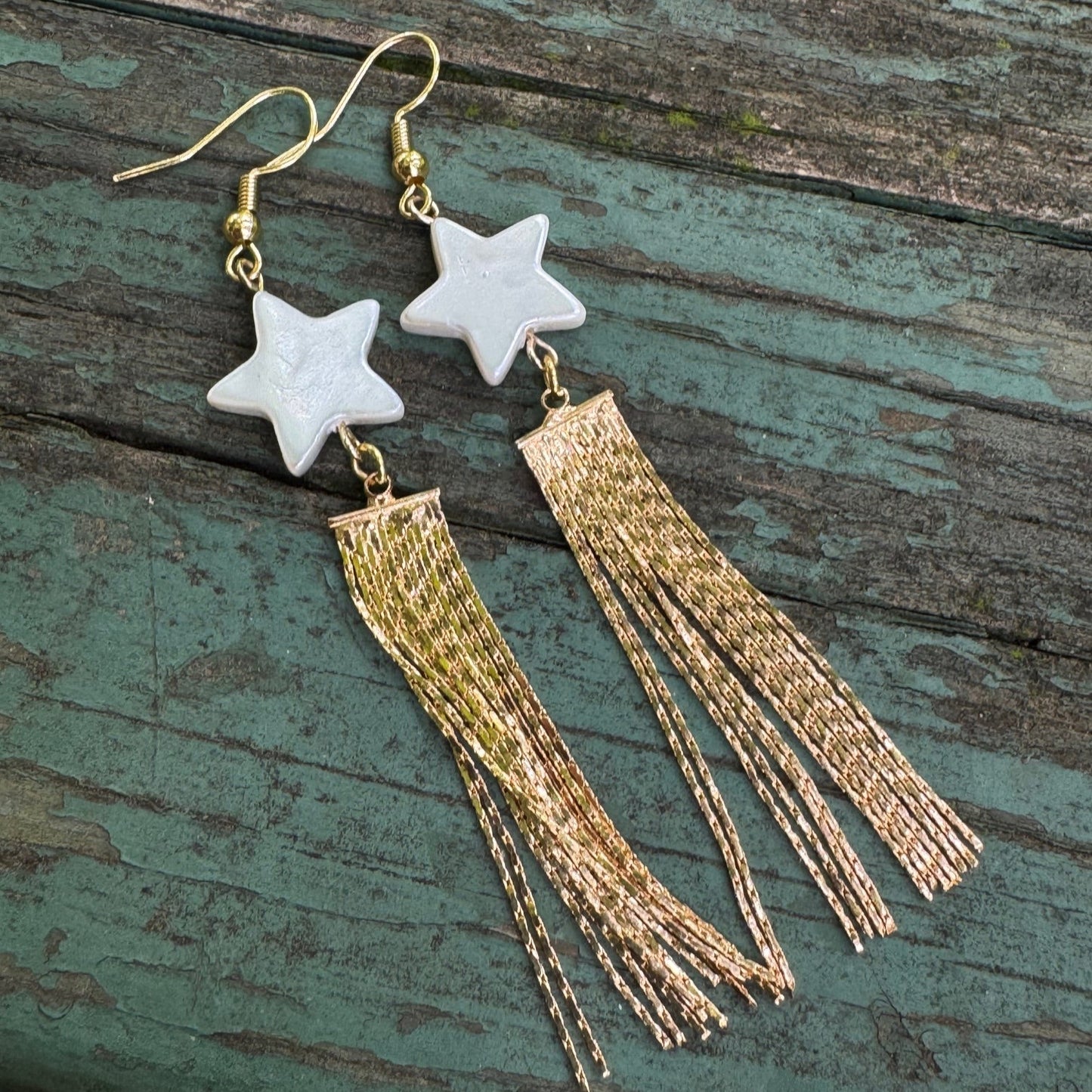 Shimmering Star Dangle Earrings