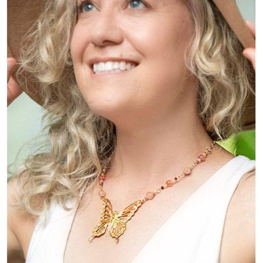 Art Nouveau Butterfly Fairy Necklace