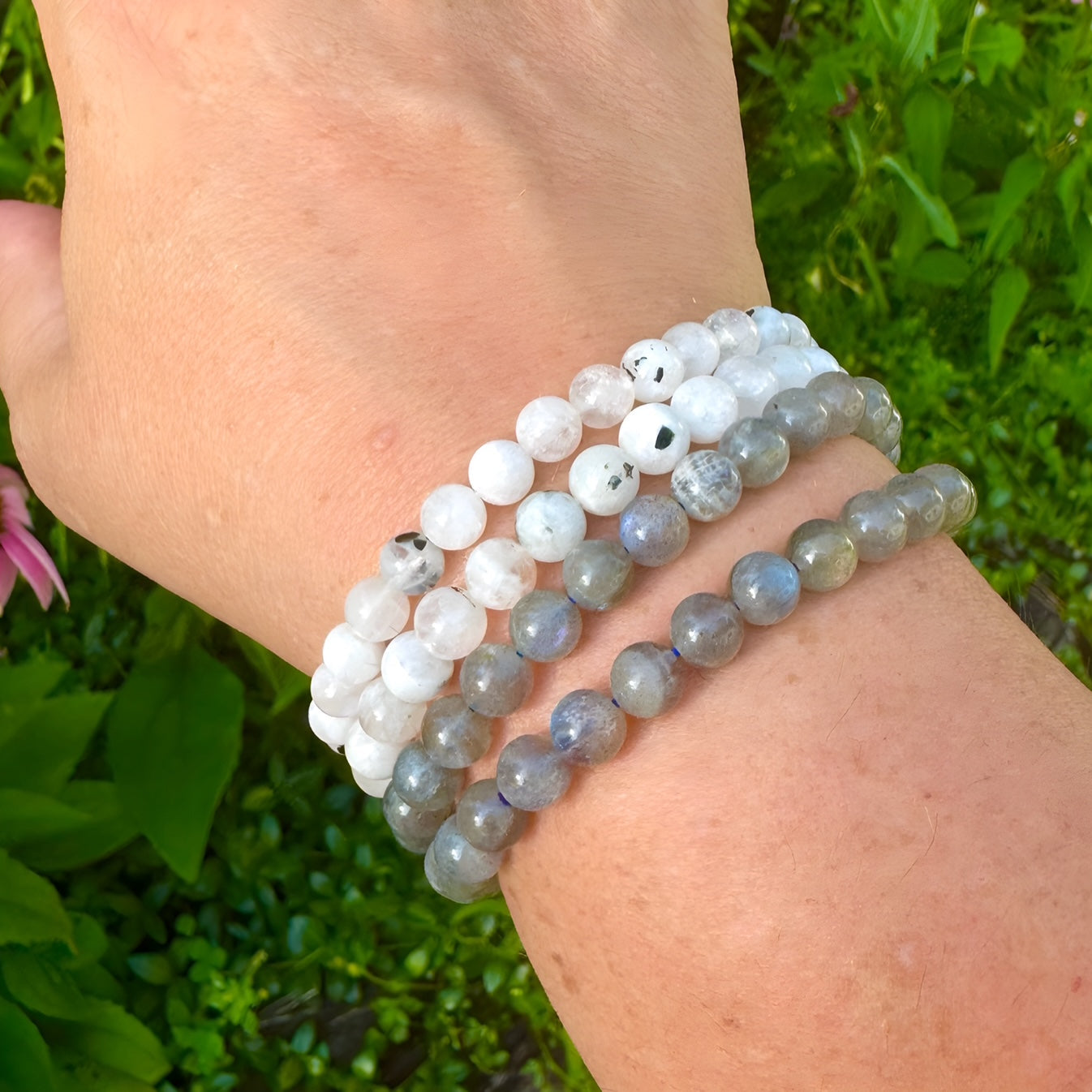 Labradorite Beaded Stretch Bracelet - 6mm Gemstone