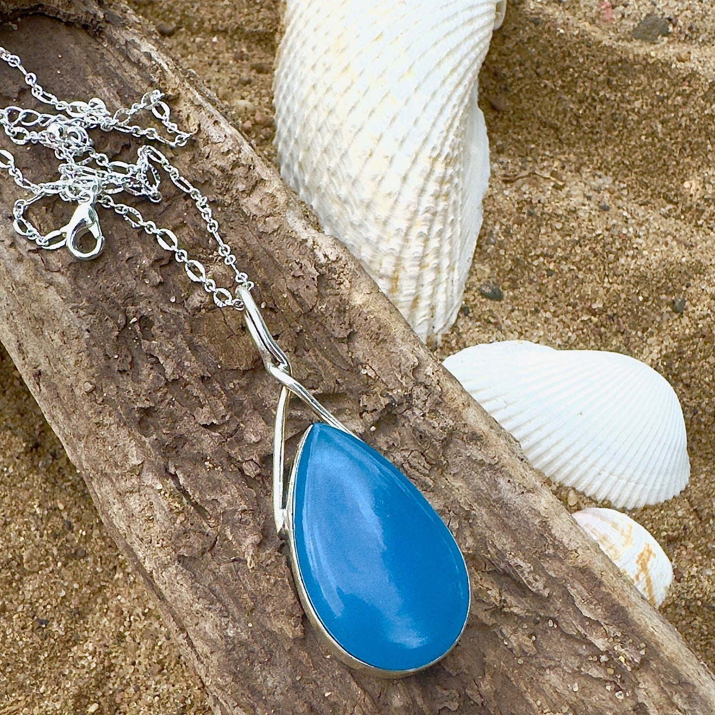 Ocean Drop Chalcedony Necklace