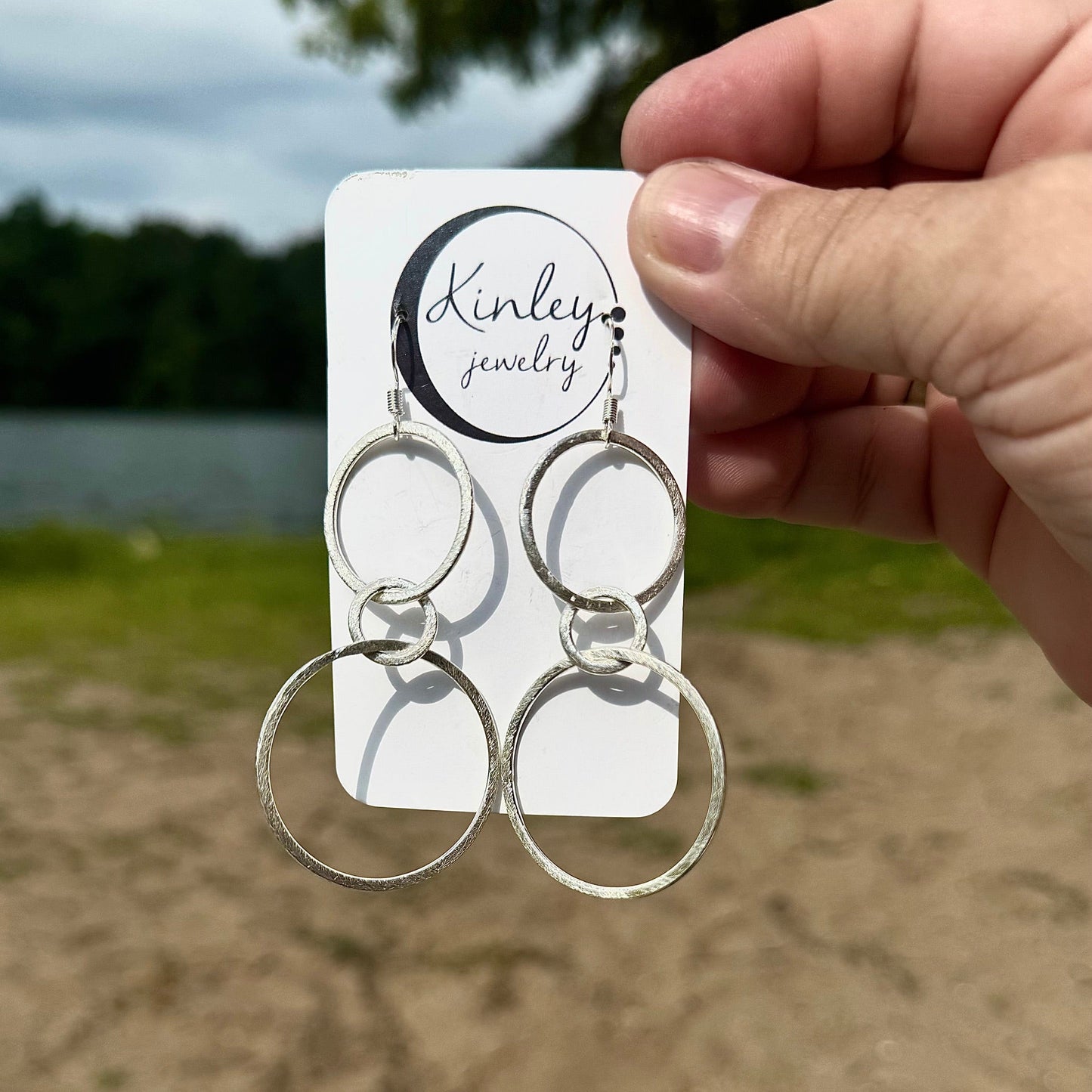 Sand Swept Triple Silver Rings