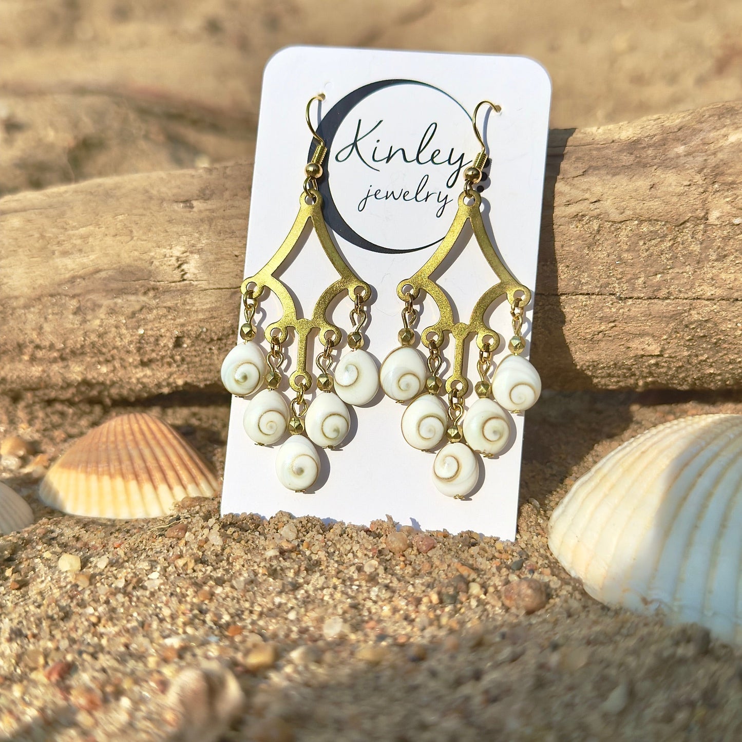 Sea Spiral Chandelier Earrings