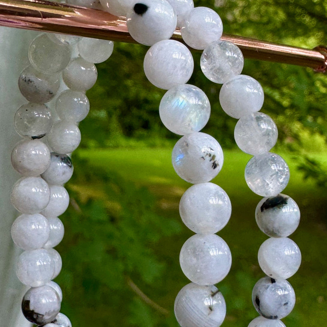 Moonstone Beaded Stretch Bracelet - 6mm Gemstone
