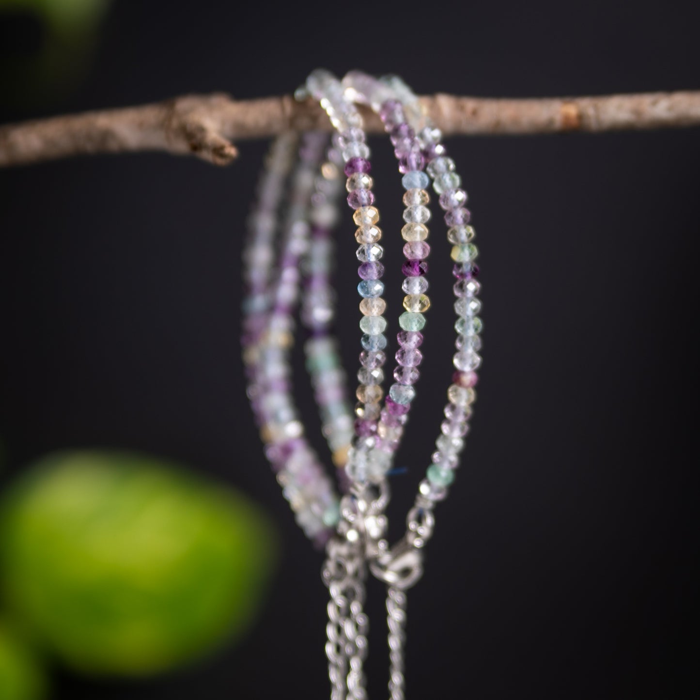 Microfaceted Rainbow Fluorite Bracelet