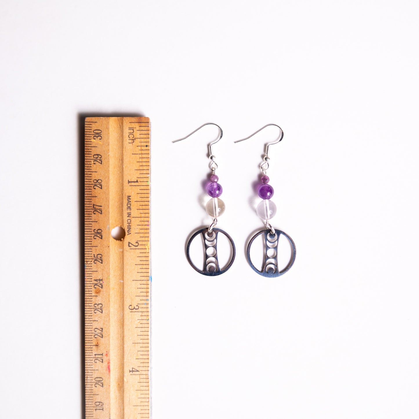 Amethyst Crystal Eclipse Earrings