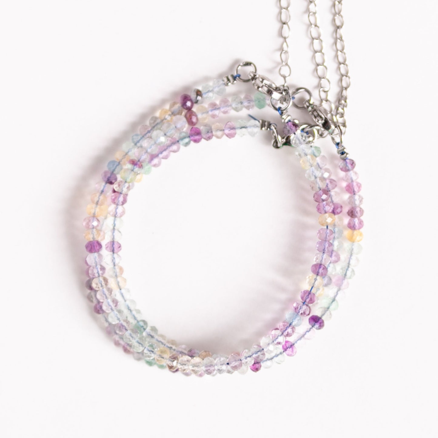 Microfaceted Rainbow Fluorite Bracelet