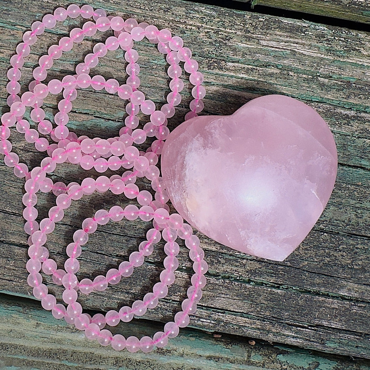 Rose Quartz Beaded Stretch Bracelet - 6mm Gemstones