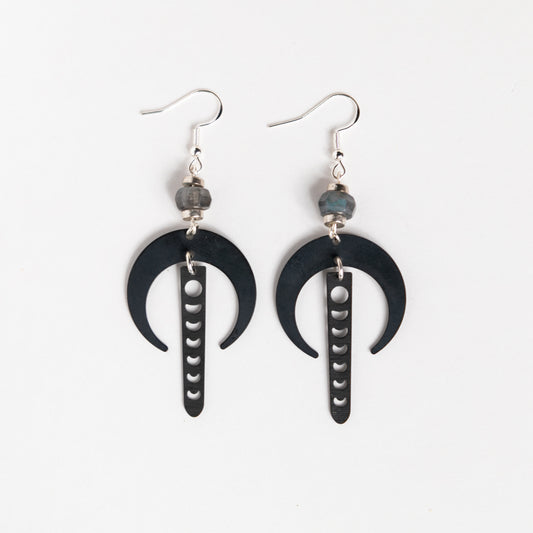 Black Lunar Eclipse Earrings