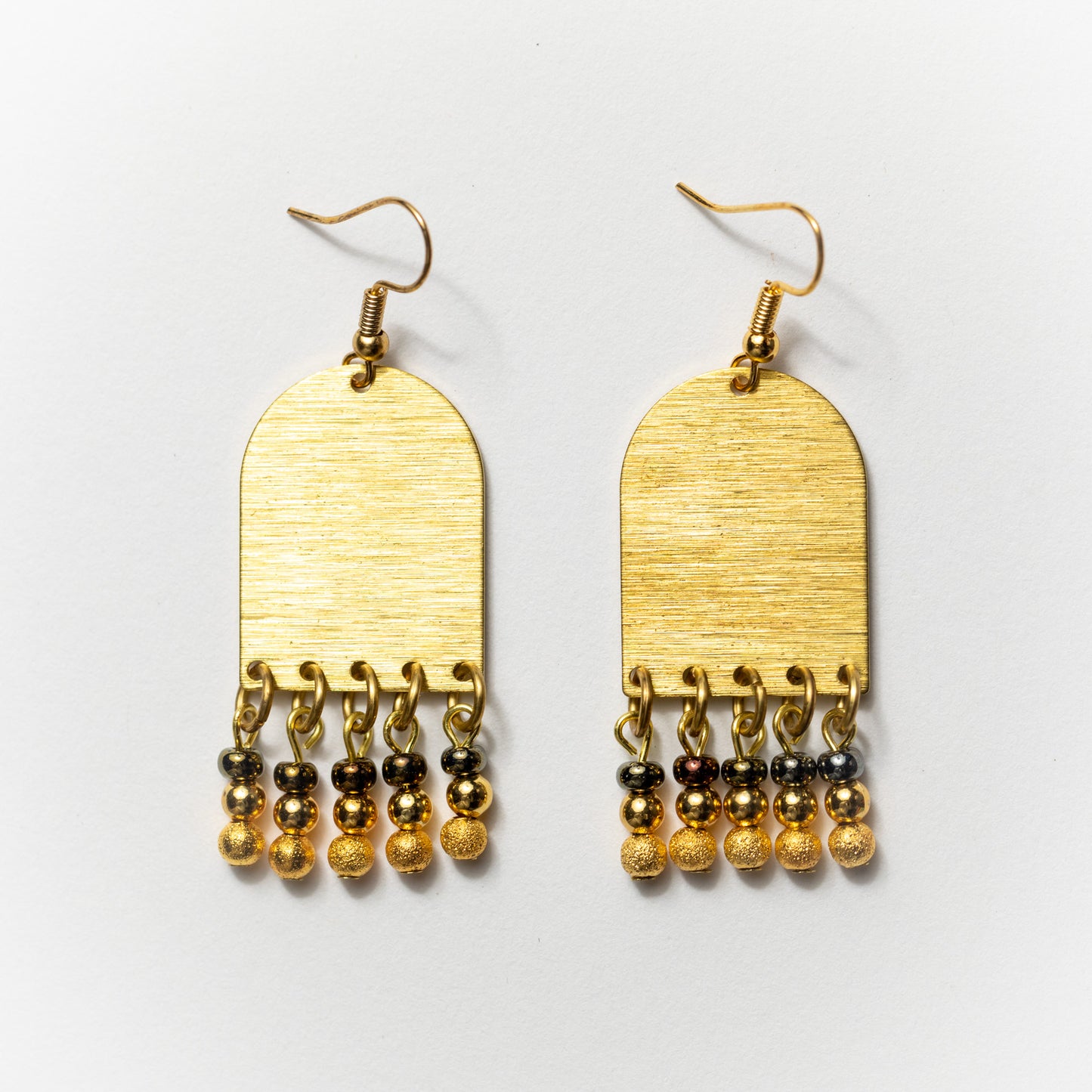 Shimmering Gold Arches with Bead Fringe