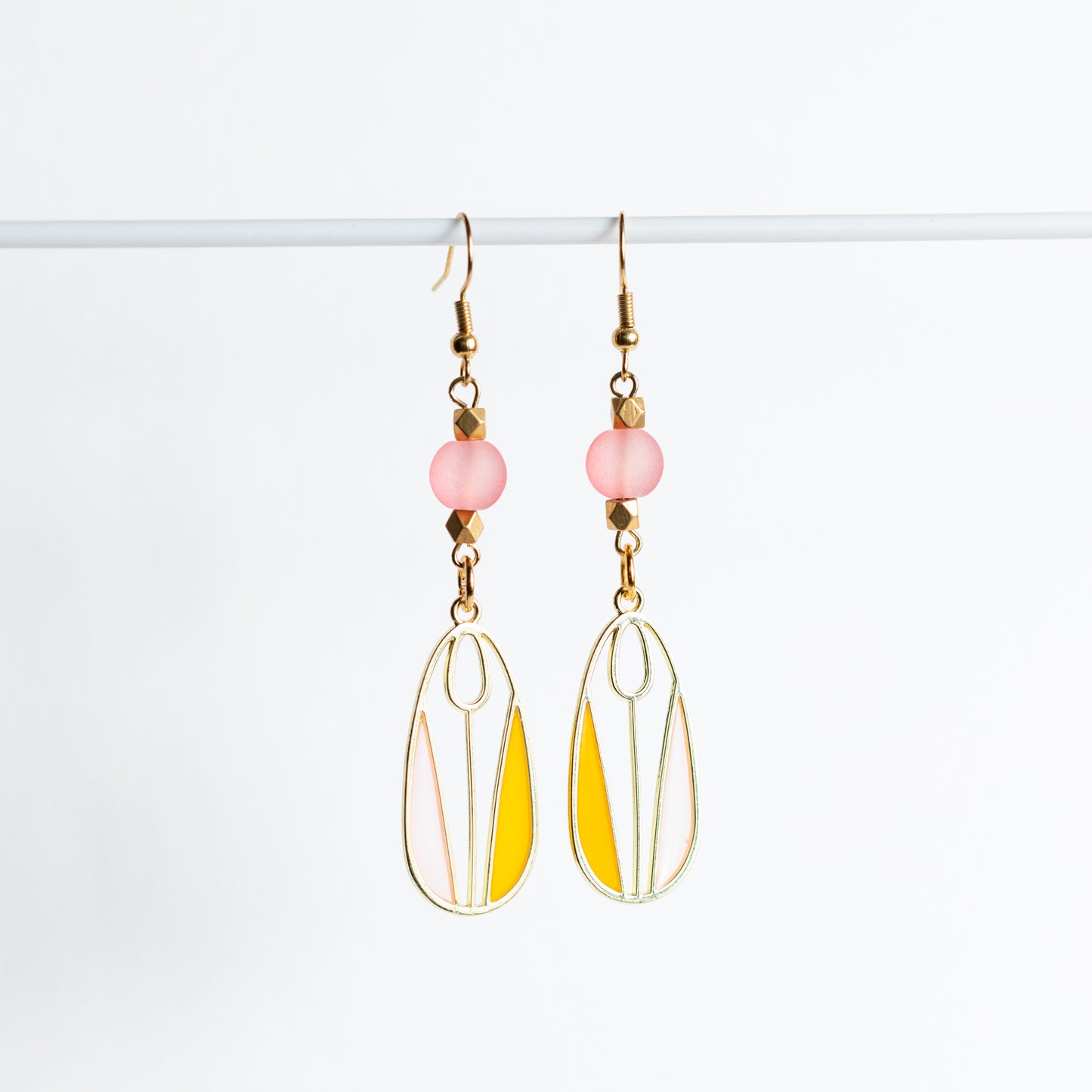 Pink Tulip Window Earrings
