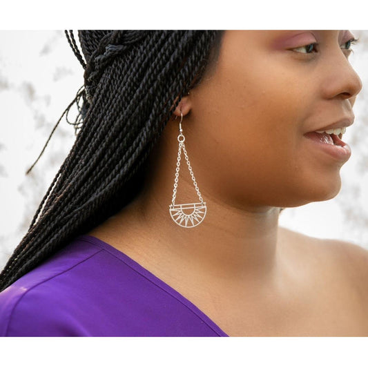 Silver Sun Drop Earrings