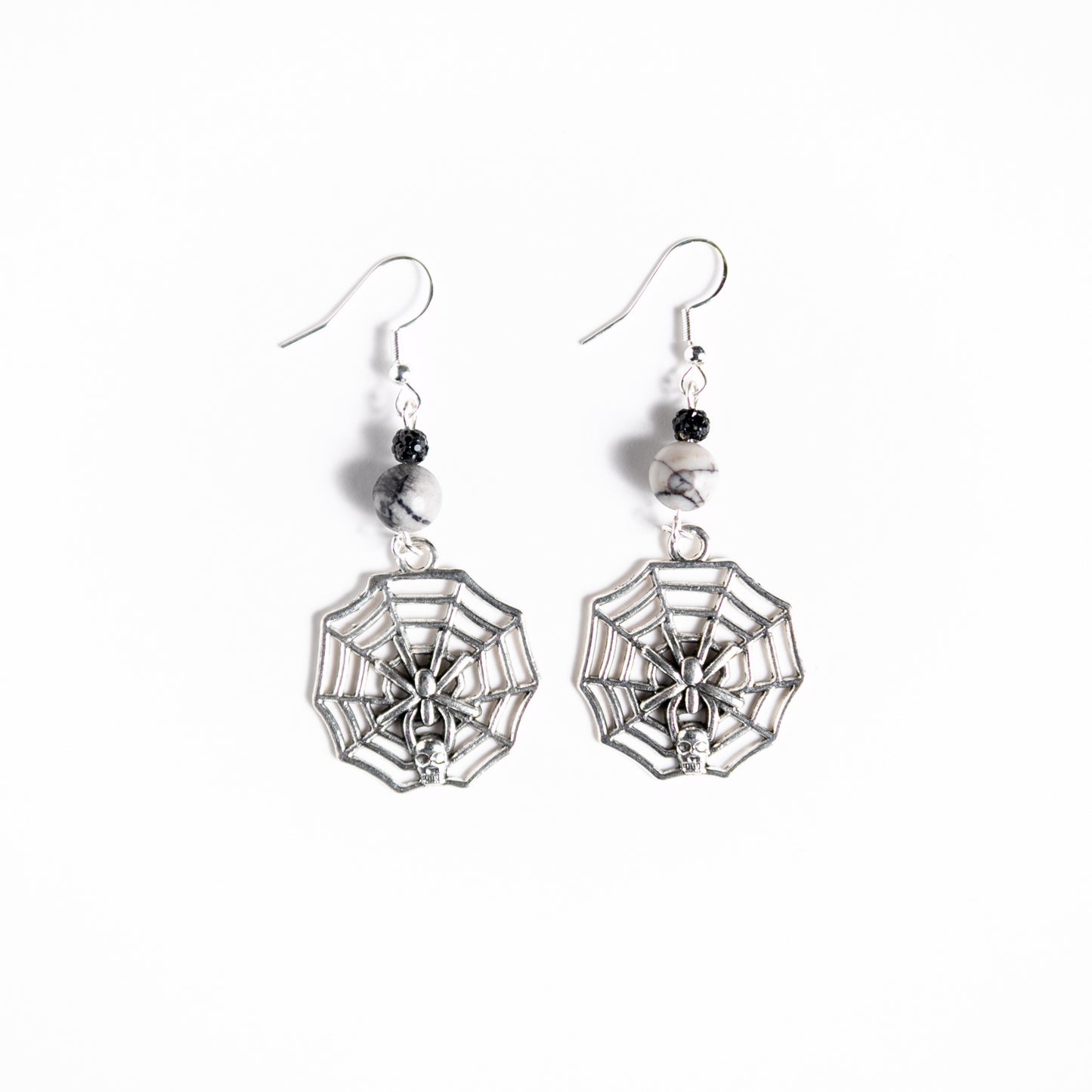 Spider Web with Jasper Earrings