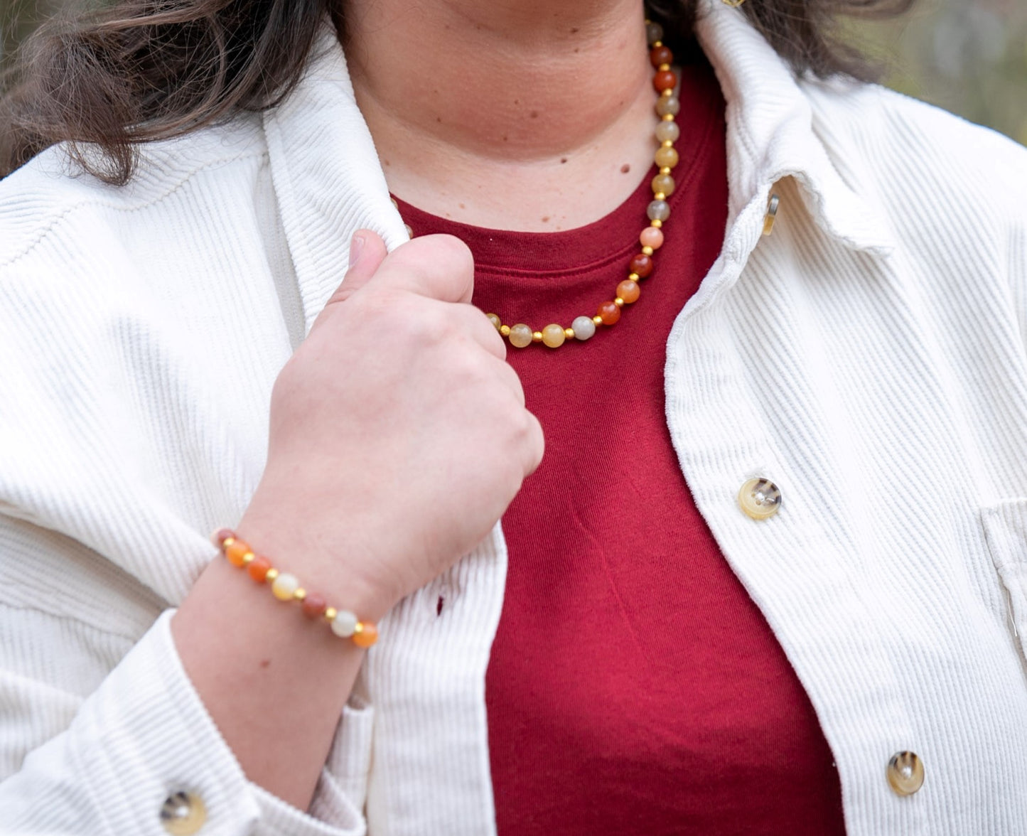 Yellow Aventurine Necklace and Bracelet Gift Set