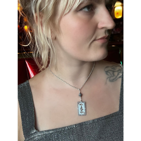 Luna Serpent Tarot Card Necklace