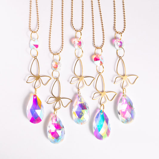 Butterfly Prism Rearview Mirror Car Necklace