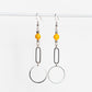 Silver Double Ring Hoops with Marigold Catseye