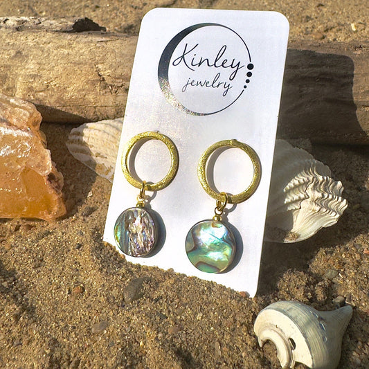 Brushed by the Sea Abalone Earrings
